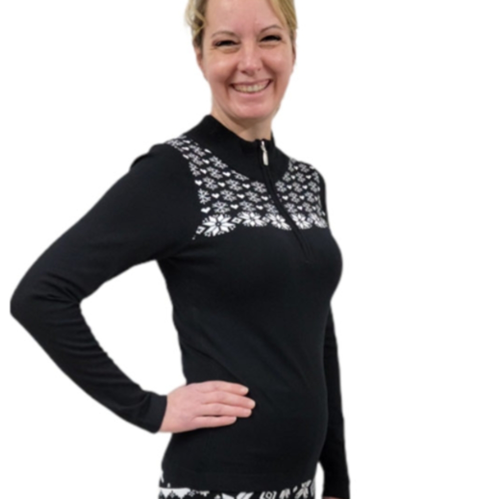 Cottage Country Half-Zip Fair Isle Sweater Hearts Snowflakes Size XL New!